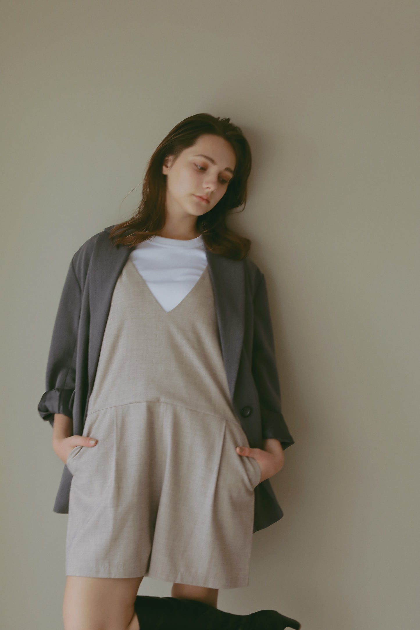 【 price down】ウォルナットボタンロンパース